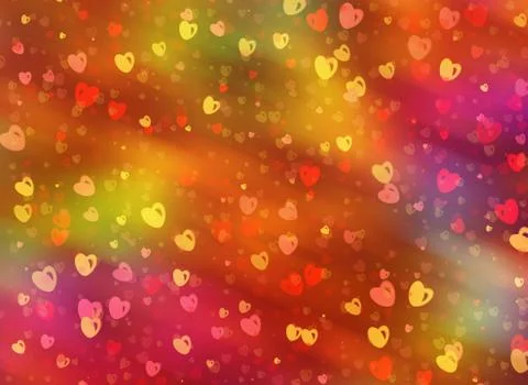 Many painted multicolored small hearts backgrounds Stock Illustration
