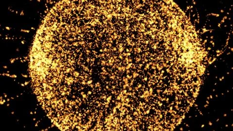 Many particles. Atomic particles. The motion of particles in space Illustrazione stock