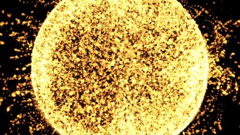 Many particles. Atomic particles. The motion of particles in space Illustrazione stock