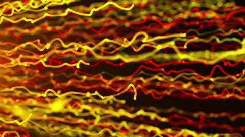 Many particles with long tails, 3d rendering, computer generating background Illustrazione stock