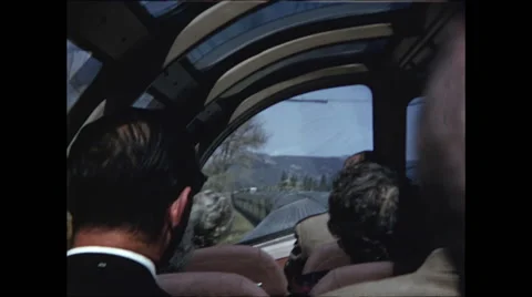 Many Passengers in Train Viewing Car Video stock 47663850
