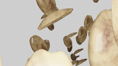 Many peanut flying to camera on white background. Nuts. Stock Footage 171457779