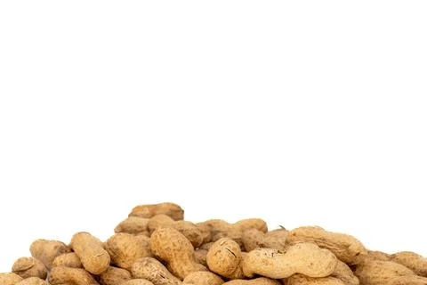 Many peanuts as a bottom frame, copy space Stock Photos
