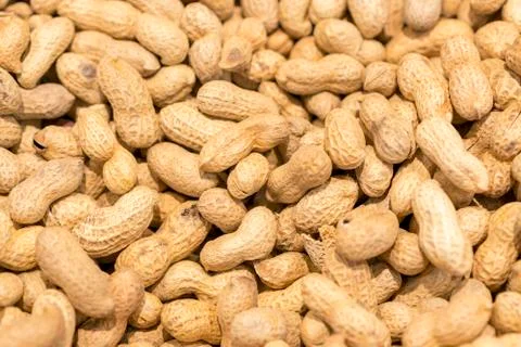 Many peanuts in shells, one upon the other. background Stock Photos