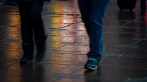 Many pedestrians walking at pavement Stock Footage 38017783