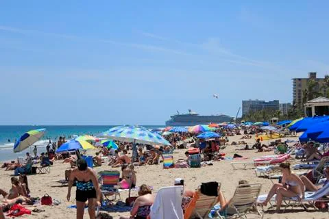 Many people on the beach Stock Photos