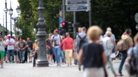 Many people crossing Stock Footage 40850301