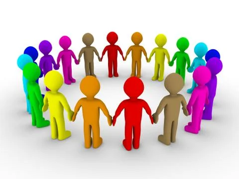 Many people form a circle Stock Illustration