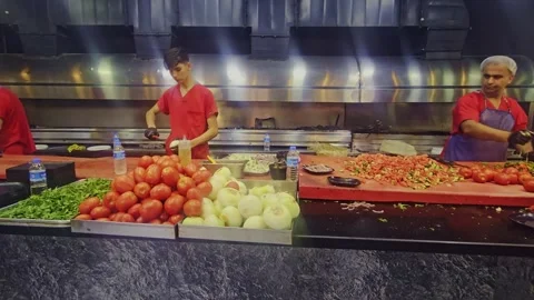 Many people in a kitchen. Stock Footage 284668576
