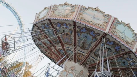 Many people ride on carousel. Stock Footage 92933796