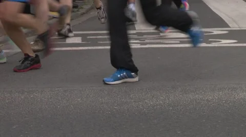 Many people running Stock Footage 49842047