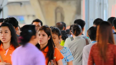 Many people rush Stock Footage 25380289