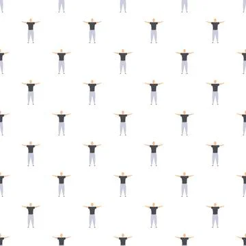 Many people standing together as a seamless unity pattern Stock Illustration