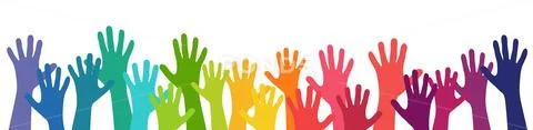 Many people stretch their hands up Stock Illustration