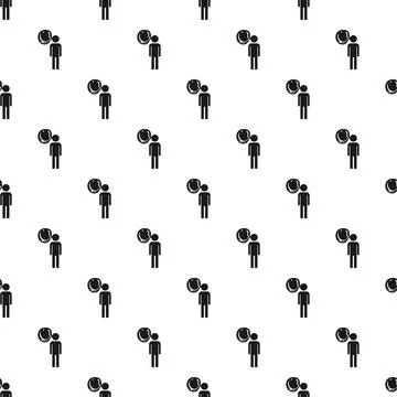 Many people thinking speech bubble seamless pattern Stock Illustration