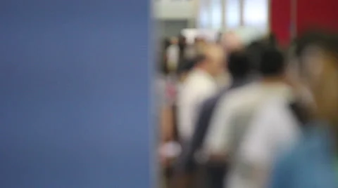 Many people in a trade fair Stock Footage 44906746