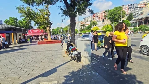 Many people walking on the. Stock Footage 282679421