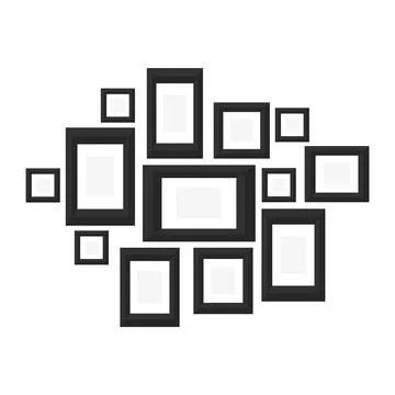 Many photo frames icon. Vector illustration eps 10 Stock Illustration