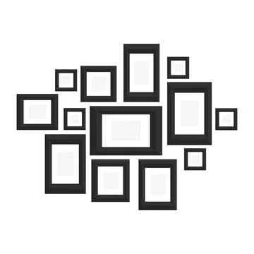 Many photo frames icon. Vector illustration eps 10 Illustrazione stock