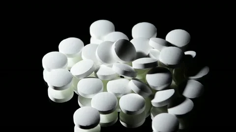 Many pills lay down on the table 스톡 동영상 21434884