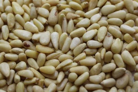 Many pine kernels Foto stock