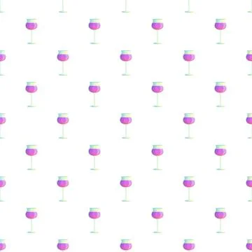 Many pink drink glasses repeating pattern Stock Illustration