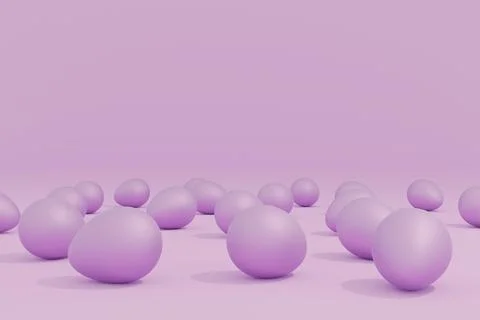 Many pink Easter eggs on a pink background modern Easter background 3d rendering Stock Fotos