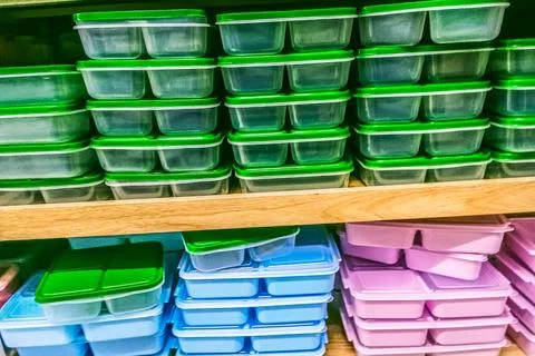 Many plastic containers Stock Photos
