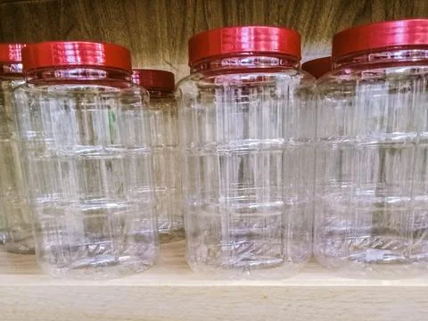 Many plastic containers Stock Photos