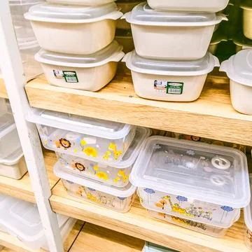 Many plastic containers Stock Photos