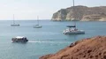 Many pleasure yachts and trimarans moored near shore, people enjoying weekend HD Footage