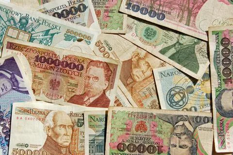 Many Polish banknotes, suitable for background Stock Photos