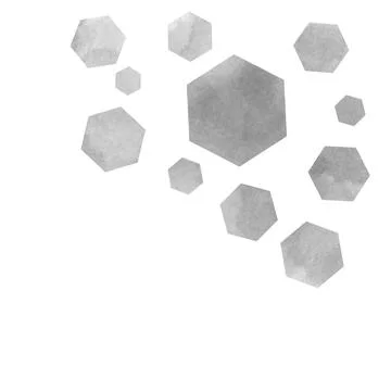 Many polygons of different sizes painted with paints, watercolor texture. Whi Stock Illustration