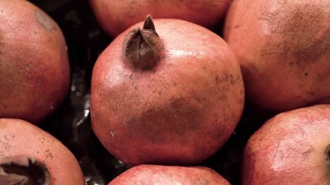 Many pomegranates close-up Stock Footage 90313102
