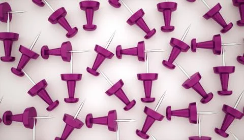 Many purple push pins background rendered Stock Illustration