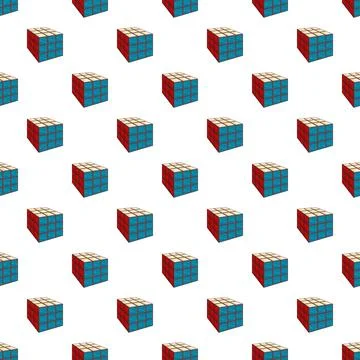 Many puzzle cubes creating a repeating pattern background Illustrazione stock