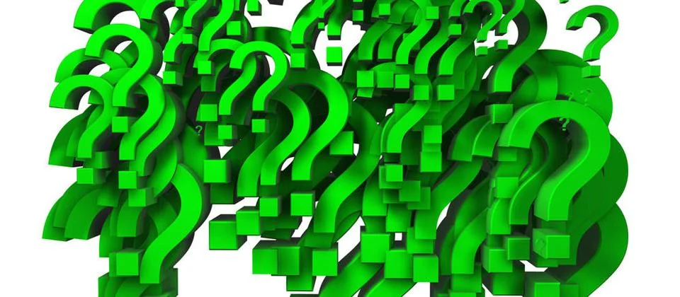 Many question mark 3d image of many question mark isolated in white Copyri... Stock Photos