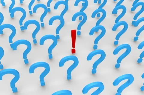 Many questions and one answer Stock Illustration