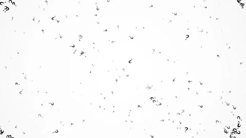 Many Questions glowing yellow floating symbols representing curiosity and bra Stock Footage 346262666