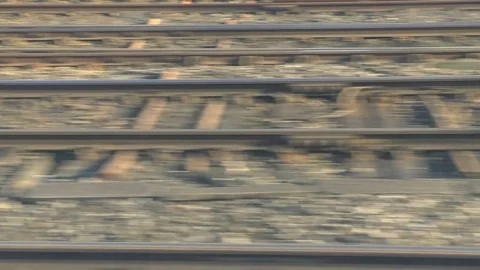 Many railway tracks view speed abstract Vídeos de archivo 72995704