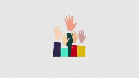 Many raised hands of different skin tones, symbolizing diversity, unity. as.. Stock Footage 277178596