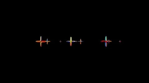 Many random colorful crystal pluses flying floating in space animation Stock-Footage 102134486