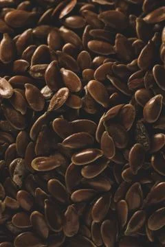 Many Raw Flax linseed  macro close up Stock Photos