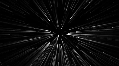 Many ray particles are in dark space, glowing effect, 3d render computer Stock Illustration