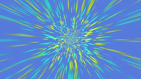 Many rays come out from the center on a blue background. Stock Footage 106610257