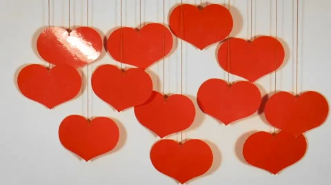 Many red hearts. Abstract background Stock Footage 68269663