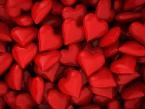 Many red hearts Stock Illustration