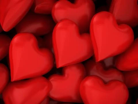 Many red hearts Illustrazione stock