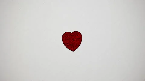 Many Red Hearts stop motion animation collide together in One heart for Stock Footage 229496180