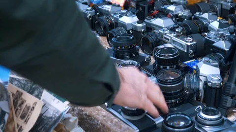 Many Retro Cameras Stock Footage 104594031